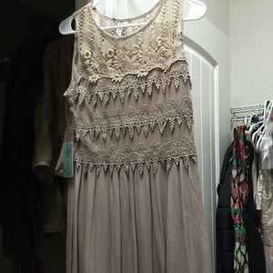 NWT Beautiful mocha crochet dress!