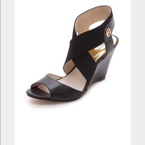Michael Kors Meadow Wedge Elastic Sandals Black