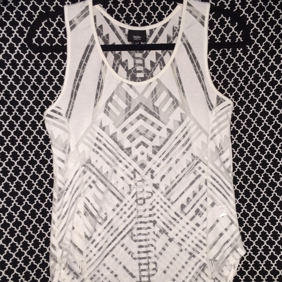 White Aztec See-Through Tank