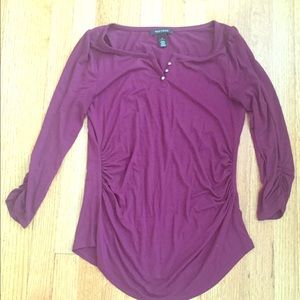 Long-sleeve plum-colored shirt