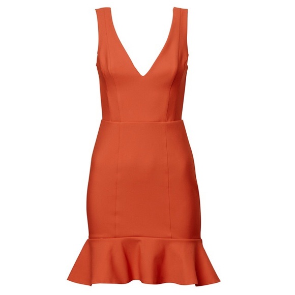 Kookaï drop waist orange dress 0 2 XS France 34