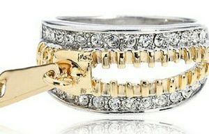 Arina Gold & Silver Swarovski Pave Crystal Ring