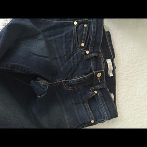 Tory Burch super skinny jean, dark rinse wash