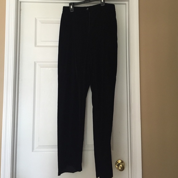 Black velvet pants