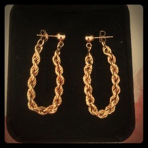 14k Gold Twisted Rope Earrings