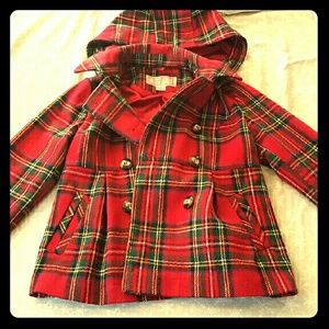 Plaid wool coat