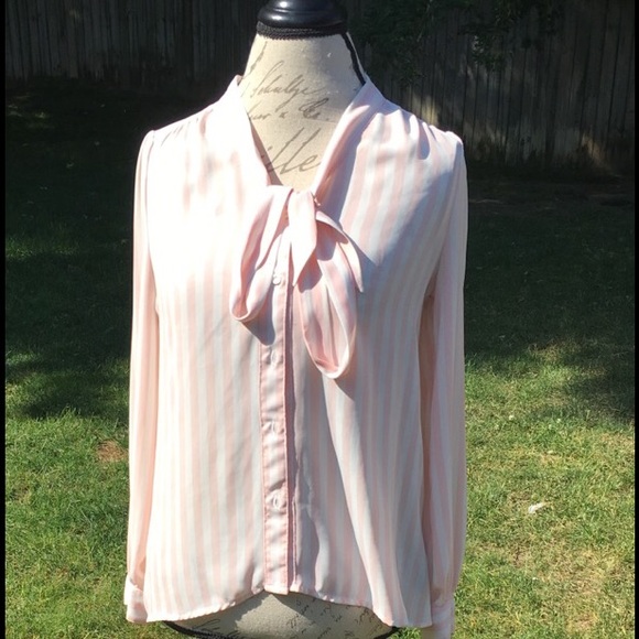 Pink and white stripped blouse