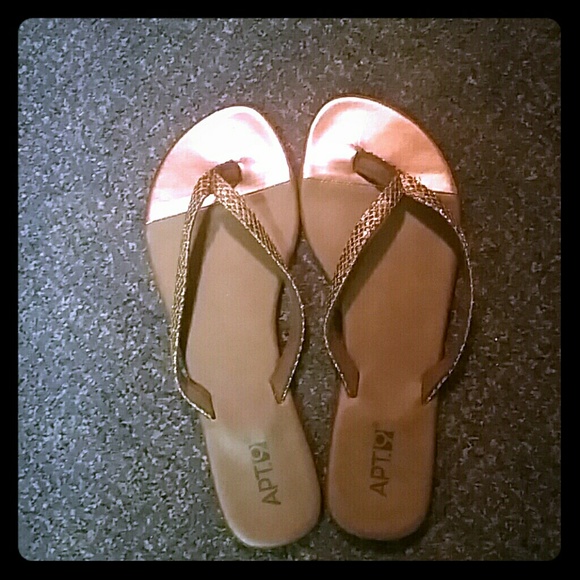 Barely worn bronze sandals