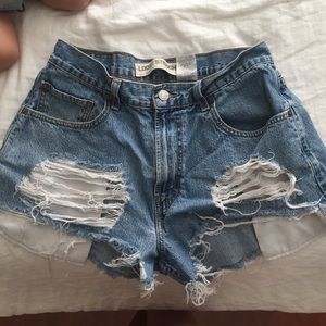 High waisted cut offs