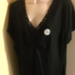 Plus net black lace cotton top. NWT sz 24