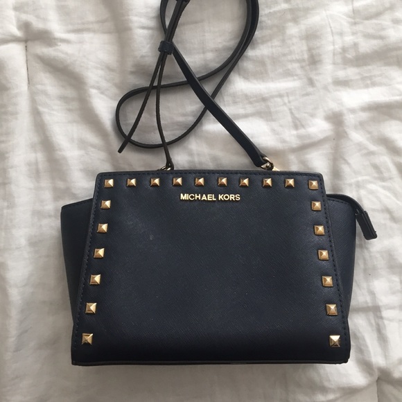Michael Kors blue studded purse