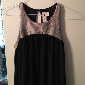 black dress with gold neckline!