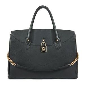 JustFab Shoedazzle Purse PALATIAL Black Satchel