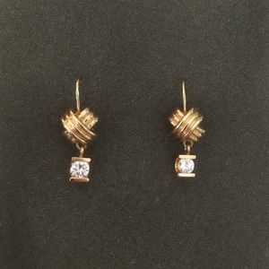 14k Yellow Gold 1/2 Carat Diamond Knot Earrings