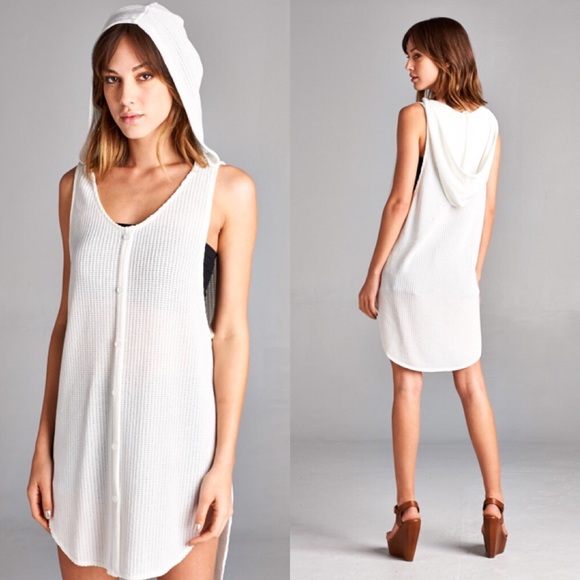 ✳️SALE Knit summer tunic with hoodie.made in USA - Picture 2 of 3