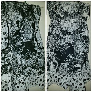 Strapless B&W floral mini - 3X