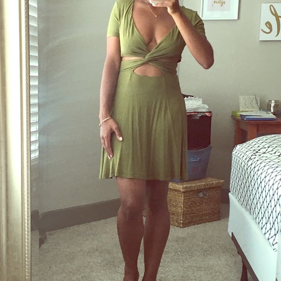 asos olive green dress