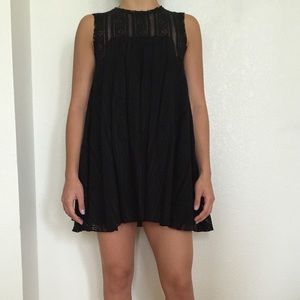 Free People - black baby doll dress