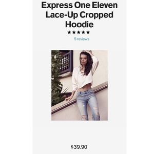 Express one eleven lace-up cropped hoodie