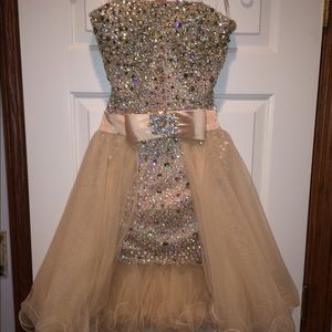 Champagne Cocktail dress with detachable skirt