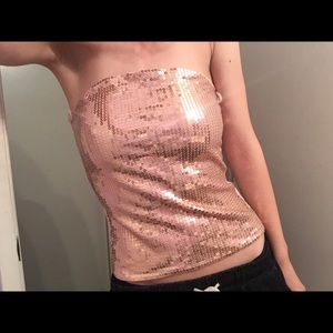 GOLD SEQUINS TUBE TOP