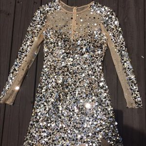 Gold Sequined cocktail dress