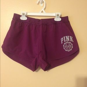 NWT! Berry colored S PINK running shorts!