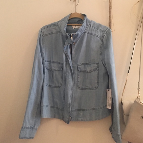 NWT Bb Dakota denim zip bomber jacket size S