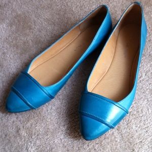 Turquoise pointed toe Flats Shoes by Chocolat Blu