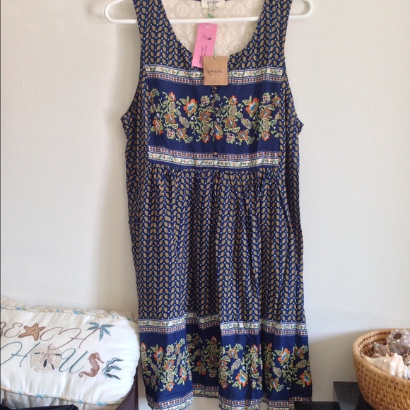 🚫SOLD BUNDLED🚫Floral BorderPrint/Lace BohoDress - Picture 3 of 4