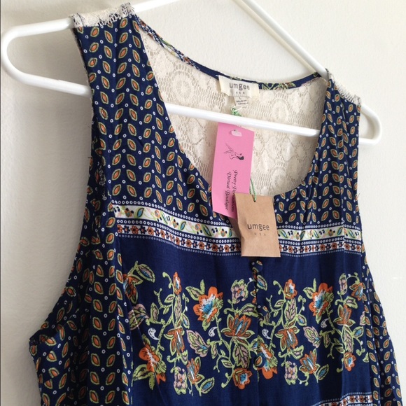 🚫SOLD BUNDLED🚫Floral BorderPrint/Lace BohoDress - Picture 4 of 4