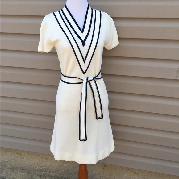 🚫🚫SOLD Vintage 1960's nautical dress mad men - Picture 2 of 3