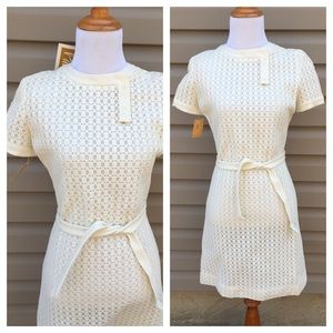 Vintage NOS 1960's dress Ivory cocktail summer