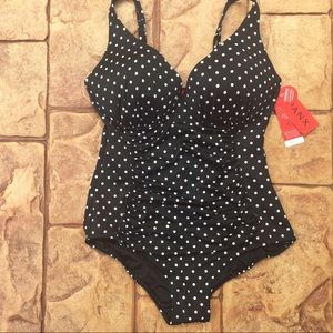 NWT spanx adjustable ruched one piece swimsuit