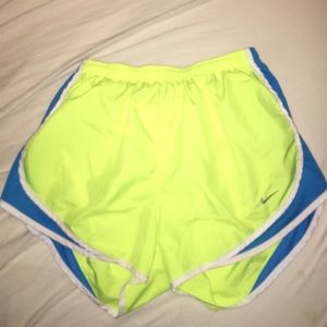 Neon yellow Nike Dri-fit shorts