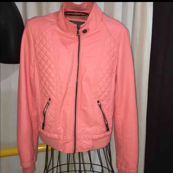 Coral leather faux jacket size large