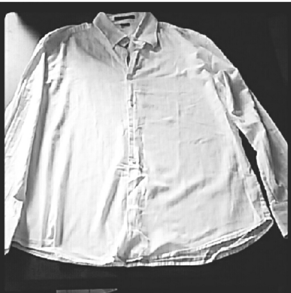 DONATED Theory white button-down shirt, size L