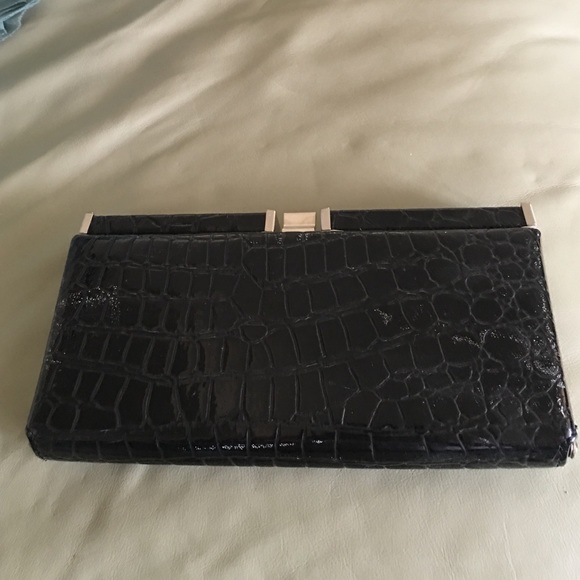 🌹LOFT Black Croco Print Clutch🌹