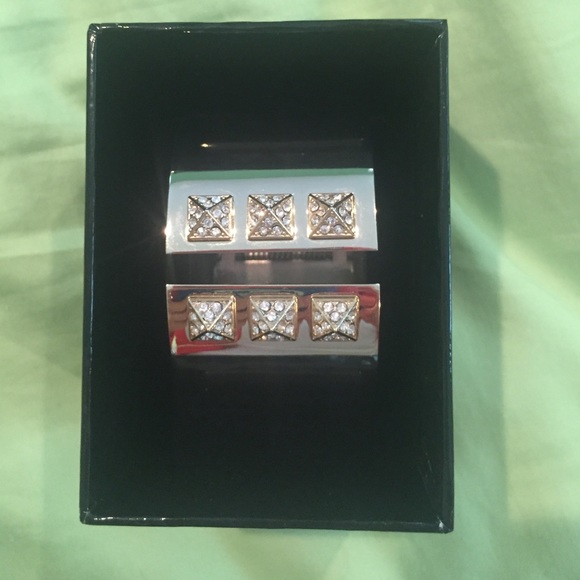 Victoria's Secret gold cuff bracelet w/ studs