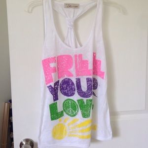 Free your love white muscle tee