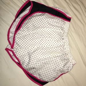 Black and white polka dot Nike Dri-fit shorts