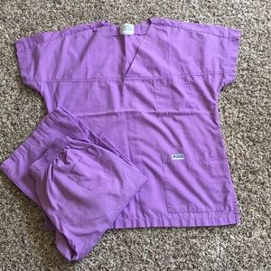 Mobb light purple scrubs- top and bottoms