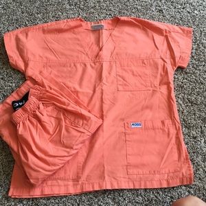 MOBB light orange scrubs
