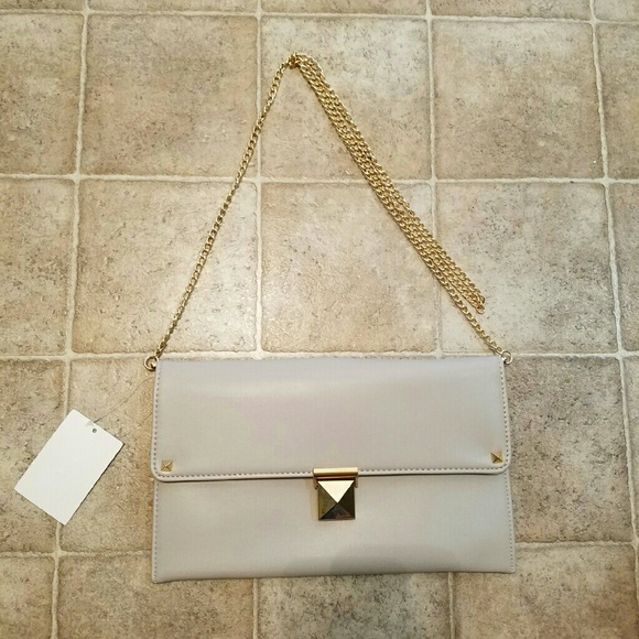 Gray envelope crossbody bag/clutch