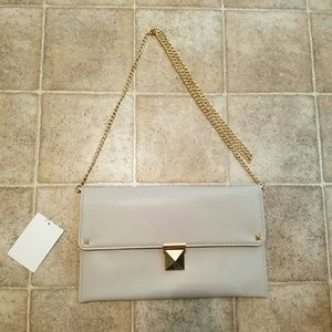 Gray envelope crossbody bag/clutch