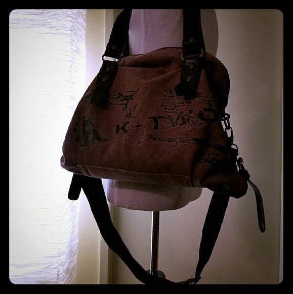 Retro graphic messenger bag