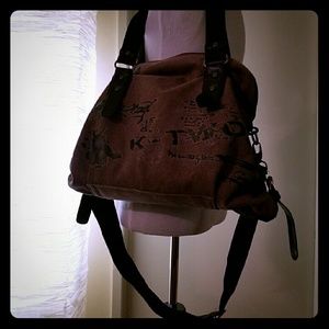 Retro graphic messenger bag