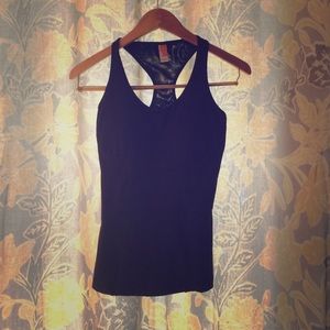 Lucy black racerback tank with built in support