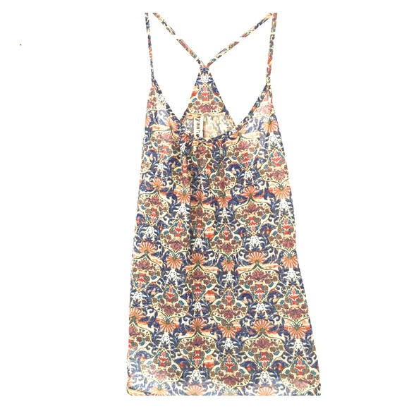 Boho pattern tank with subtle gold shimmer