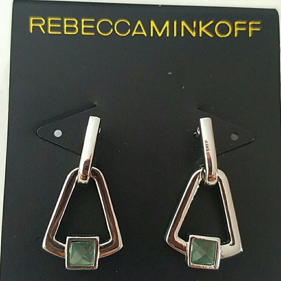 Rebecca Minkoff silver earrings with tourmaline